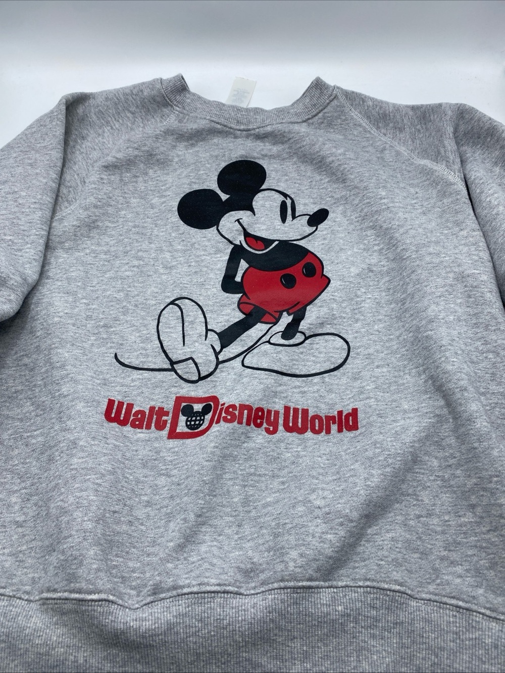 Disney Mickey Mouse Walt Disney World Sweatshirt Mens Gray Fleece Crewneck Med